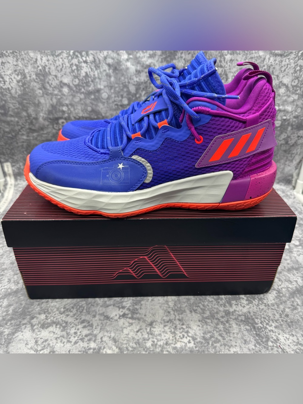 adidas Dame 7 EXTPLY basketball shoes in the vibrant 'Say Cheese' colorway